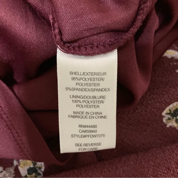 Maroon Maxi Keyhole Dress Long Sleeve Paisley Size Small S - Picture 11 of 16